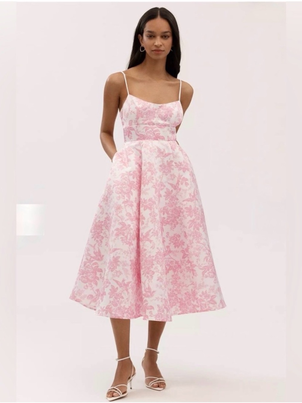 BHLDN Gabriella A-Line Satin Midi Dress